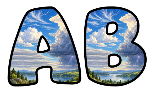 Cloud Types Themed Bubble Letters | Classroom Display Alphabet | A-Z and 0-9