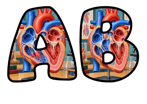The Human Heart Themed Bubble Letters | Classroom Display Alphabet | A-Z, 0-9