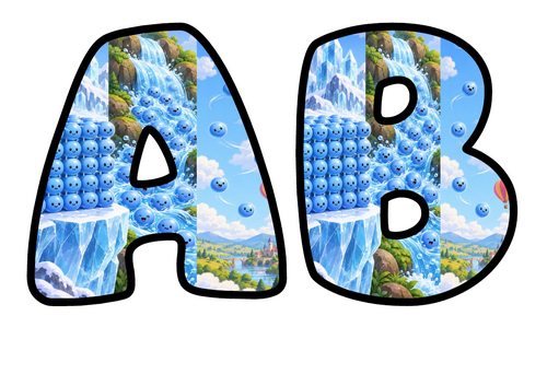 States of Matter Alphabet Display Pack | Printable Bubble Letters A-Z and 0-9