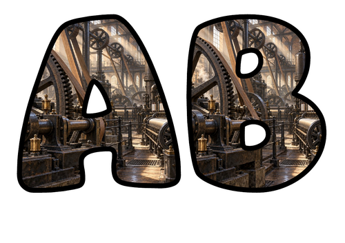Victorian Factory Display Lettering | Bubble Letters A-Z and 0-9 | Classroom Decor
