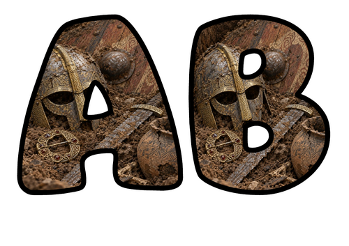 Archaeology Dig Alphabet Display Pack | Printable Bubble Letters A-Z and 0-9