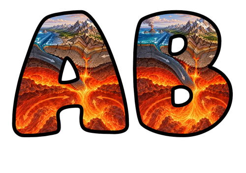 Plate Tectonics Themed Bubble Letters | Classroom Display Alphabet | A-Z and 0-9