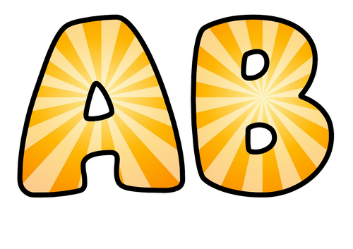 Sunburst Themed Bubble Letters | Classroom Display Alphabet | A-Z and 0-9