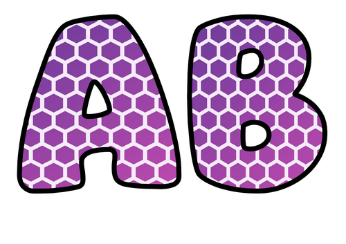 Purple Honeycomb Display Lettering | Bubble Letters A-Z and 0-9 | Classroom Decor
