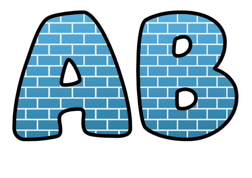 Blue Subway Tiles Themed Bubble Letters | Classroom Display Alphabet | A-Z and 0-9