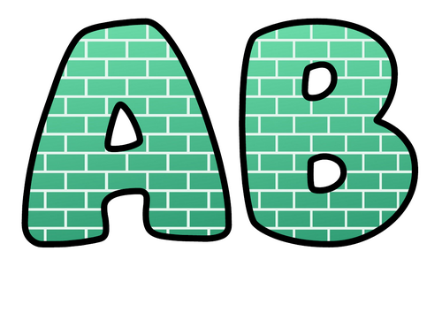 Mint Subway Tiles Alphabet Display Pack | Printable Bubble Letters A-Z and 0-9