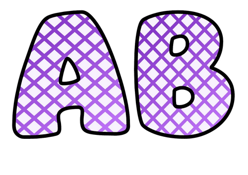 Grape Crosshatch Bubble Letters | Display Lettering | Printable A-Z and 0-9
