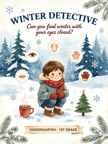 Winter Five Senses Detective Science Activity K-1