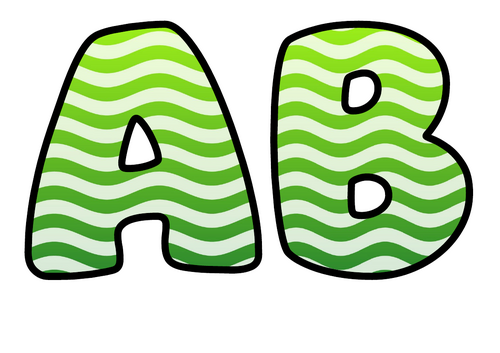 Lime Waves Themed Bubble Letters | Classroom Display Alphabet | A-Z and 0-9