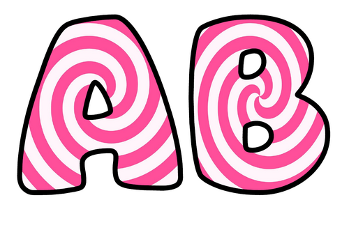 Pink and White Spiral Themed Bubble Letters | Classroom Display Alphabet | A-Z and 0-9