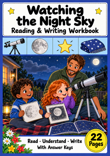 Watching the Night Sky Reading and Writing Workbook Grades 1-2