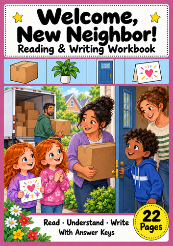 Welcome New Neighbor Reading and Writing Workbook Grades 1-2