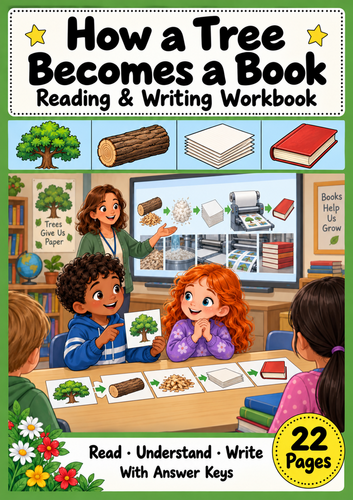 How a Tree Becomes a Book Reading and Writing Workbook Grades 1-2