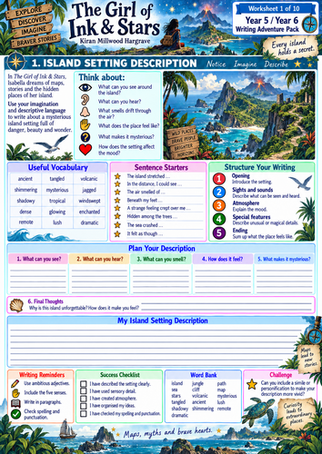The Girl of Ink & Stars | 10 KS2 Creative Writing Worksheets | Years 5–6