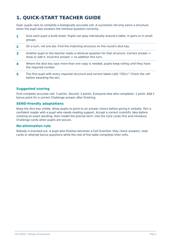 Animal Cell Drive Biology Retrieval Game