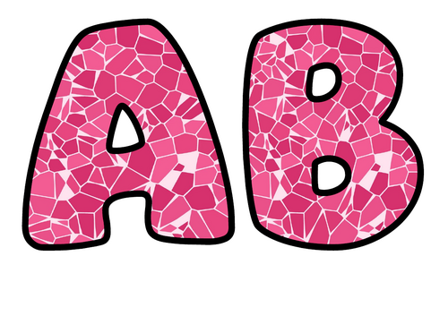 Rose Ice Shards Themed Bubble Letters | Classroom Display Alphabet | A-Z and 0-9