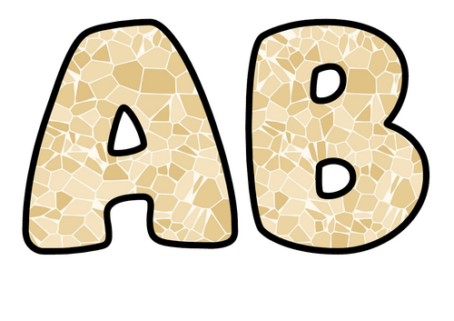 Sand Ice Shards Bubble Letters | Bulletin Board Letters | Printable A-Z and 0-9