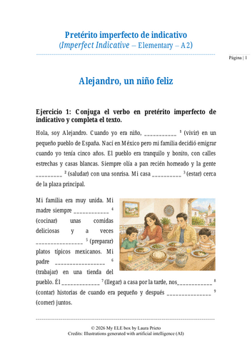 Spanish Imperfect Tense (pretérito IMPERFECTO) Reading, Grammar & Speaking | Elementary - A2.2