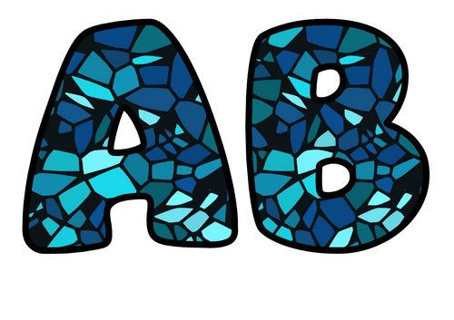 Ocean Stained Glass Themed Bubble Letters | Classroom Display Alphabet | A-Z and 0-9