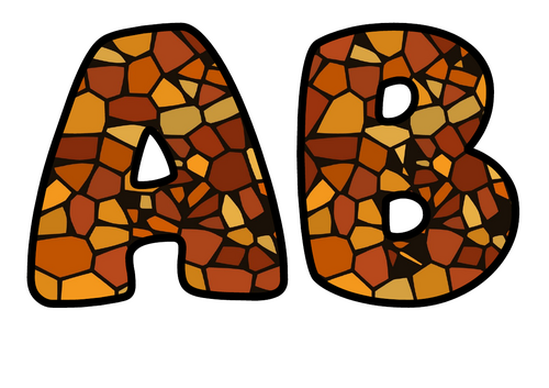 Autumn Stained Glass Display Lettering | Bubble Letters A-Z and 0-9 | Classroom Decor