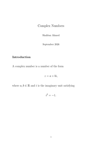 Complex Numbers