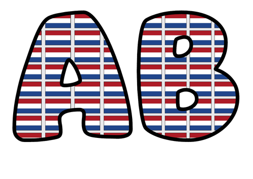 Netherlands Flag Bubble Letters | Display Lettering | Printable A-Z and 0-9