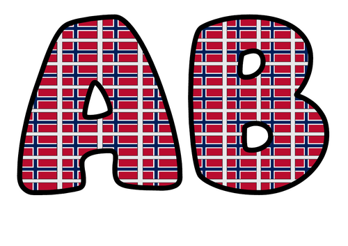 Norway Flag Themed Bubble Letters | Classroom Display Alphabet | A-Z and 0-9