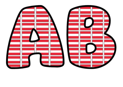 Austria Flag Themed Bubble Letters | Classroom Display Alphabet | A-Z and 0-9