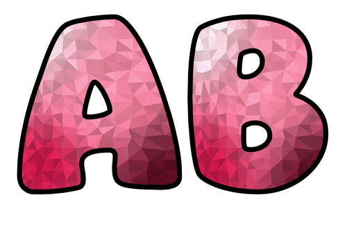 Orchid Low Poly Mosaic Themed Bubble Letters | Classroom Display Alphabet | A-Z and 0-9