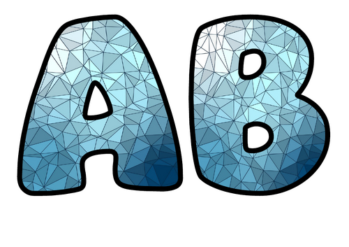 Arctic Low Poly Mosaic Alphabet Display Pack | Printable Bubble Letters A-Z and 0-9