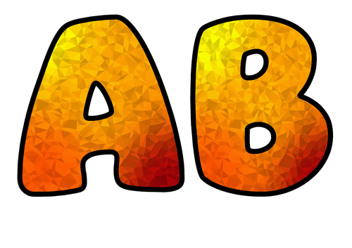 Mango Low Poly Mosaic Bubble Letters | Display Lettering | Printable A-Z and 0-9
