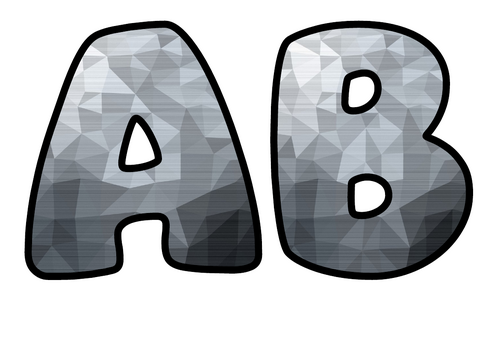 Storm Low Poly Mosaic Bubble Letters | Bulletin Board Letters | Printable A-Z and 0-9