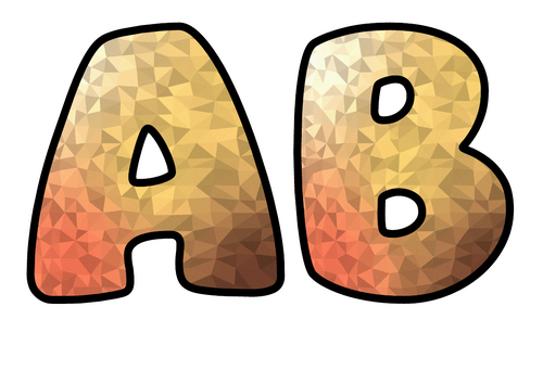 Desert Low Poly Mosaic Themed Bubble Letters | Classroom Display Alphabet | A-Z and 0-9