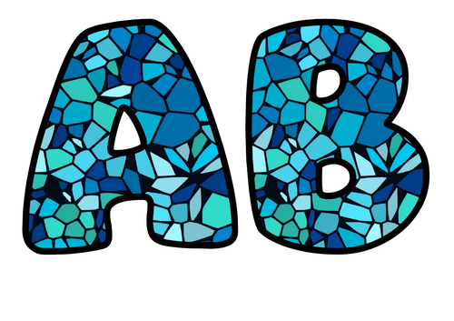 Deep Sea Stained Glass Themed Bubble Letters | Classroom Display Alphabet | A-Z and 0-9