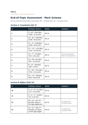 Pythagoras' Theorem: complete AQA GCSE lesson bundle