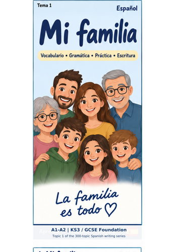 Spanish – Mi familia | Family Vocabulary & Writing Practice | GCSE/IGCSE KS3