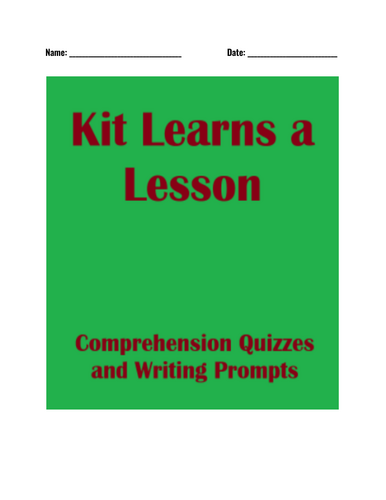 Kit Learns a Lesson Novel Study