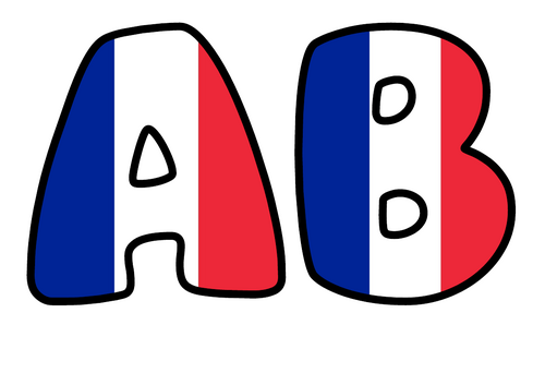 Large France Flag Display Lettering | Bubble Letters A-Z and 0-9 | Classroom Decor