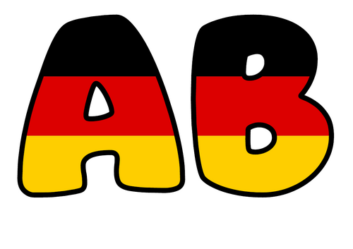 Large Germany Flag Themed Bubble Letters | Classroom Display Alphabet | A-Z and 0-9