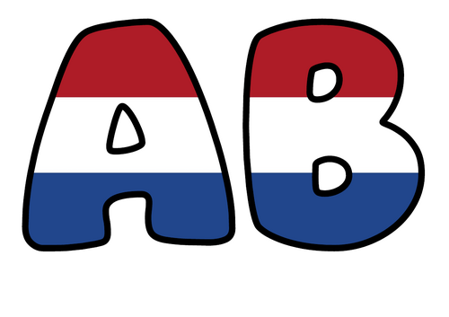 Large Netherlands Flag Alphabet Display Pack | Printable Bubble Letters A-Z and 0-9