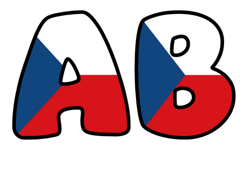 Large Czechia Flag Bubble Letters | Display Lettering | Printable A-Z and 0-9