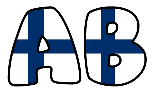 Large Finland Flag Display Lettering | Bubble Letters A-Z and 0-9 | Classroom Decor