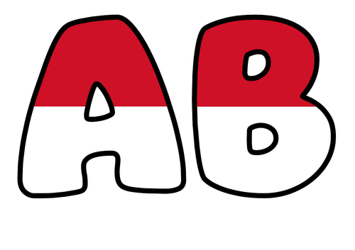 Large Indonesia Flag Alphabet Display Pack | Printable Bubble Letters A-Z and 0-9
