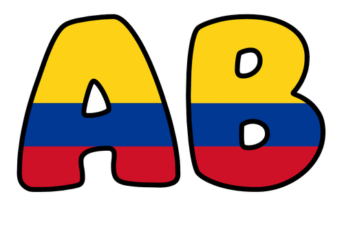 Large Colombia Flag Bubble Letters | Display Lettering | Printable A-Z and 0-9