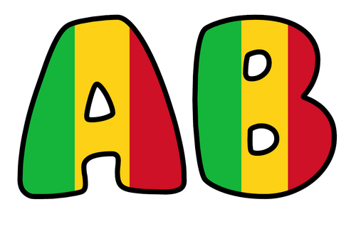 Large Mali Flag Display Lettering | Bubble Letters A-Z and 0-9 | Classroom Decor