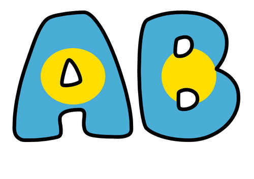 Large Palau Flag Bubble Letters | Display Lettering | Printable A-Z and 0-9