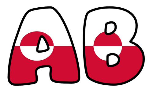 Large Greenland Flag Bubble Letters | Bulletin Board Letters | Printable A-Z and 0-9