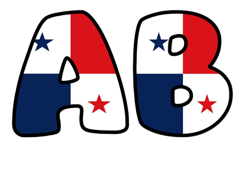 Large Panama Flag Display Lettering | Bubble Letters A-Z and 0-9 | Classroom Decor