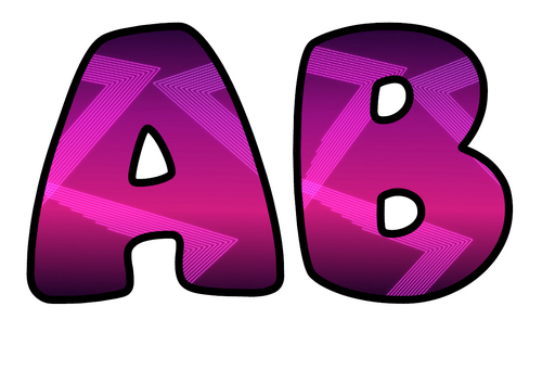 Neon Magenta Chevrons Themed Bubble Letters | Classroom Display Alphabet | A-Z and 0-9