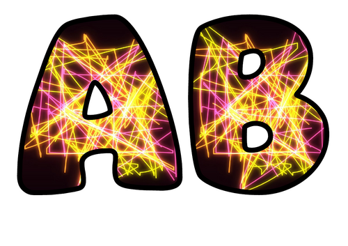 Neon Tangle Warm Display Lettering | Bubble Letters A-Z and 0-9 | Classroom Decor